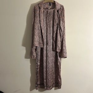 Francesa’s pink cheeta print pajama set. Size Large.